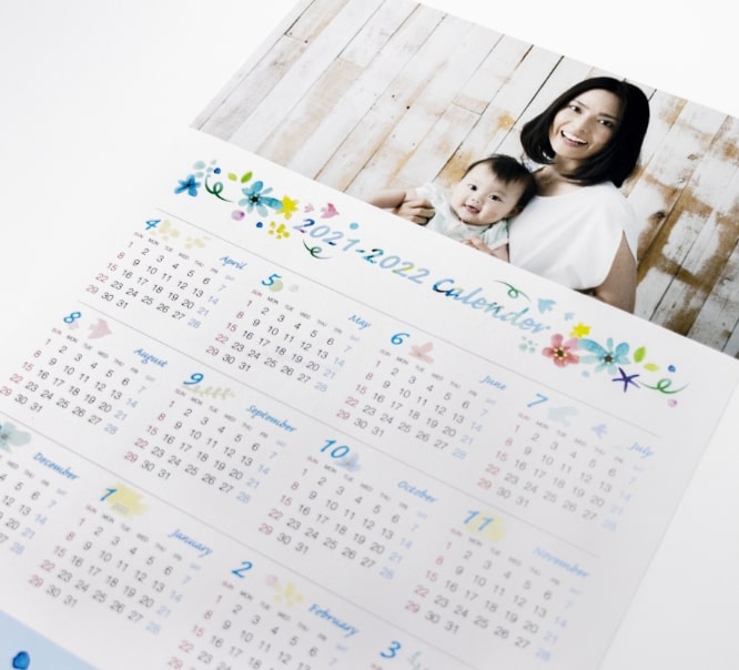 家族写真のカレンダーの写真